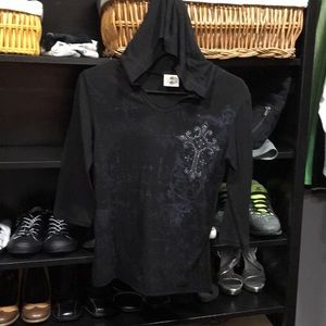 3/4 hoodie bling light shirt